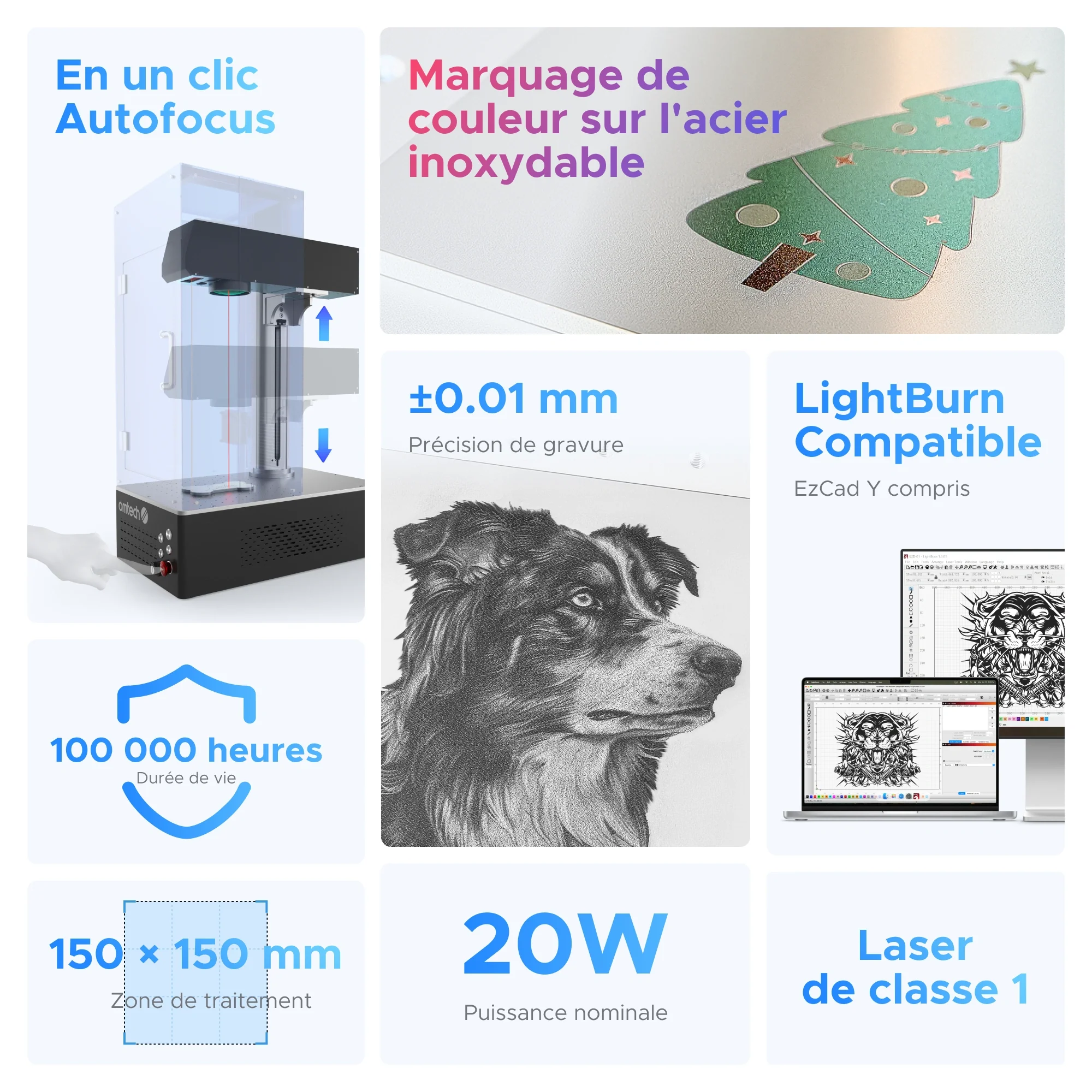 Machine de marquage laser à fibre MOPA JPT 20W avec autofocus | M20C - Image 3