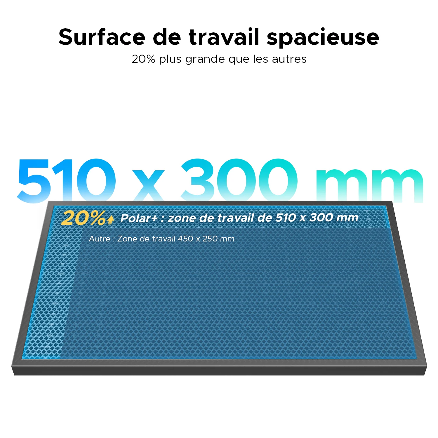 55W Desktop Graveur laser et Découpe laser avec surface de gravure de 510x300mm | Polar Plus - Image 10