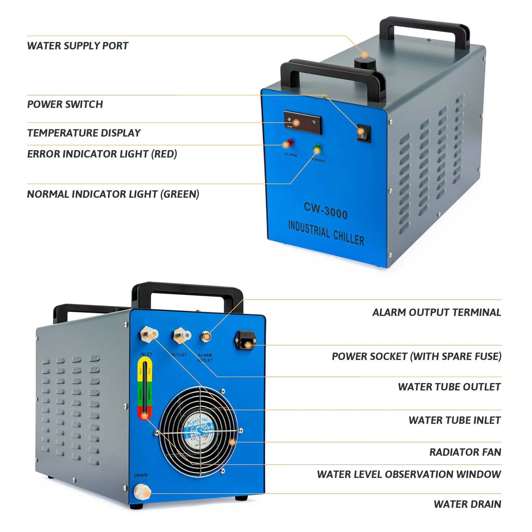 9L Refroidisseur d'Eau pour les Graveurs Laser CO2 de 40W-50W | CW3000 - Image 3