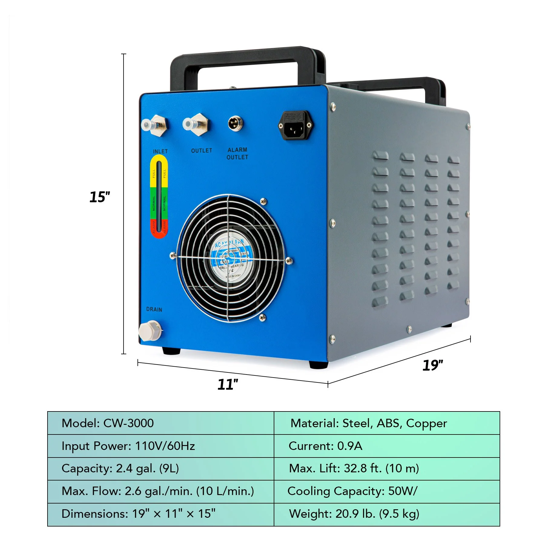 9L Refroidisseur d'Eau pour les Graveurs Laser CO2 de 40W-50W | CW3000 - Image 4