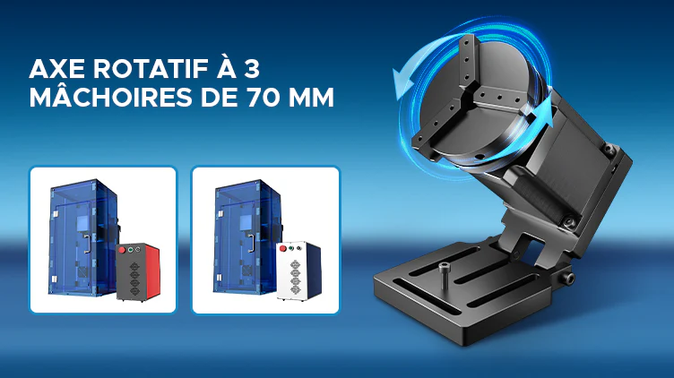 Axe rotatif de 70 mm pour graveur laser à fibre (POUR TOUTES LES MACHINES À FIBRE) - Image 8