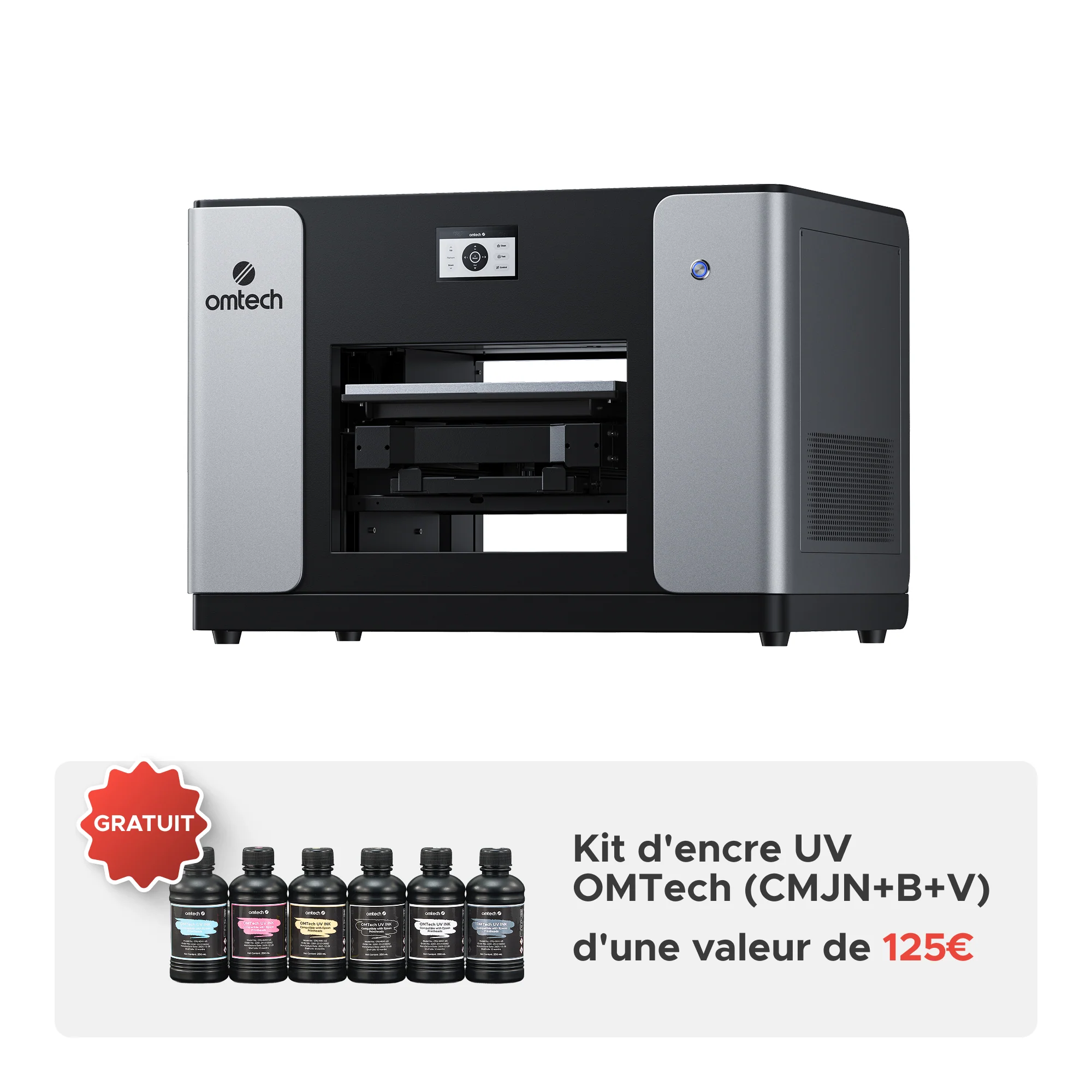 OMTech Spectra A3+ Imprimante UV à plat — Tête d'impression simple / double